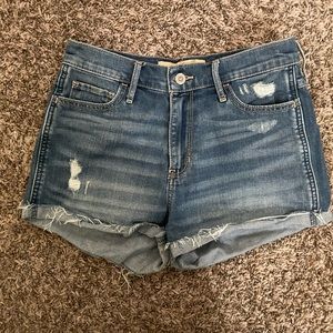 High rise denim shorts